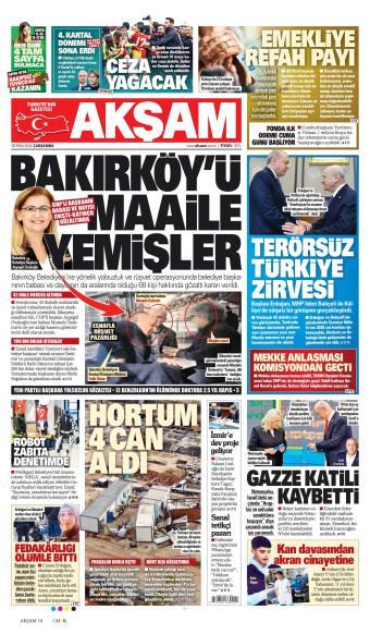 28 Ekim 2026 Akşam Gazetesi Manşetleri