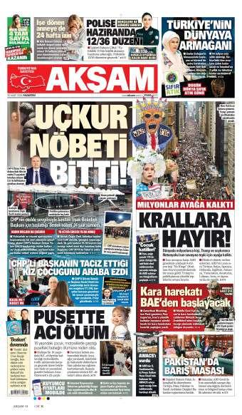 30 Mart 2026 Akşam Gazetesi Manşetleri