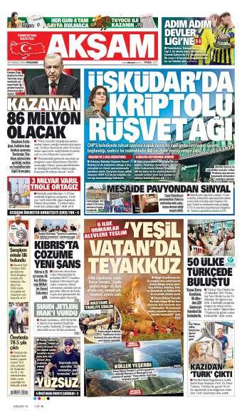 31 Temmuz 2026 Akşam Gazetesi Manşetleri