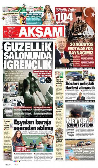 30 Ağustos 2026 Akşam Gazetesi Manşetleri