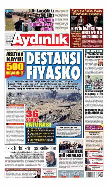 06 Nisan 2026 Aydınlık Gazetesi Manşetleri