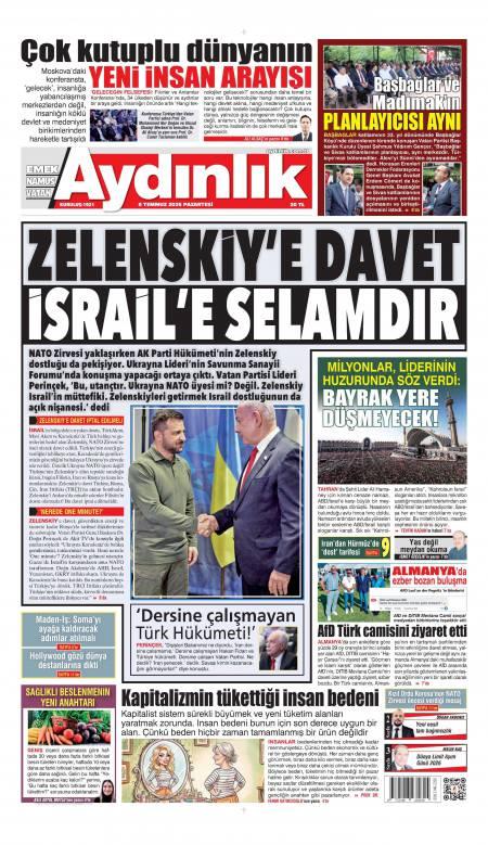 06 Temmuz 2026 Aydınlık Gazetesi Manşetleri