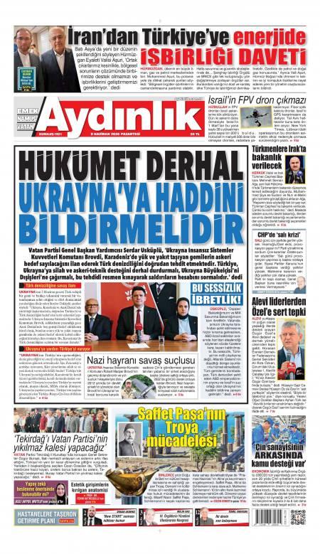 08 Haziran 2026 Aydınlık Gazetesi Manşetleri