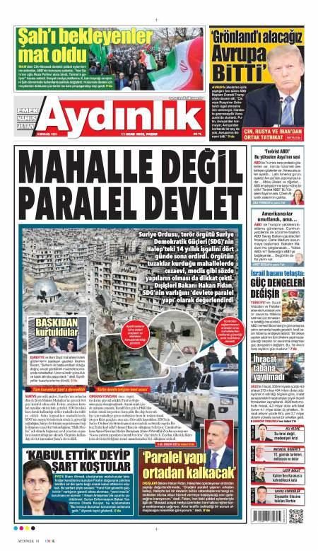 11 Ocak 2026 Aydınlık Gazetesi Manşetleri