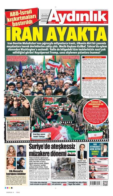 13 Ocak 2026 Aydınlık Gazetesi Manşetleri