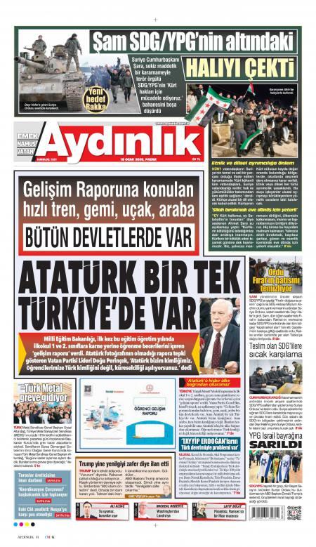 18 Ocak 2026 Aydınlık Gazetesi Manşetleri