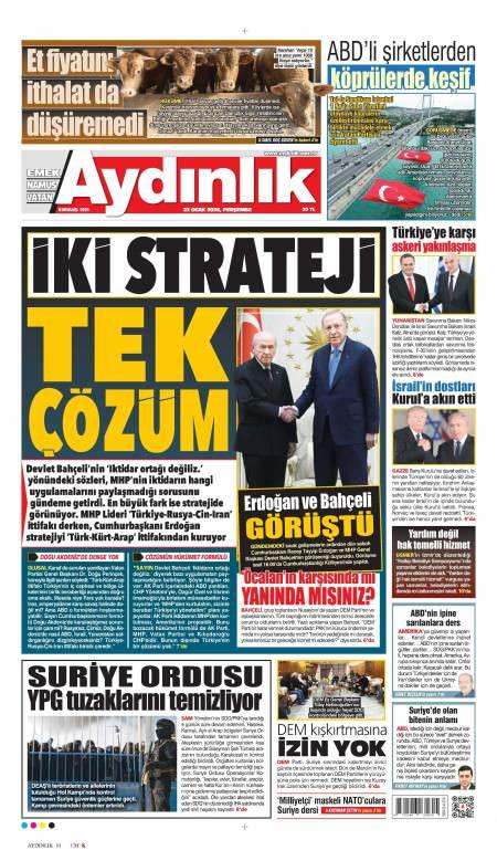 22 Ocak 2026 Aydınlık Gazetesi Manşetleri