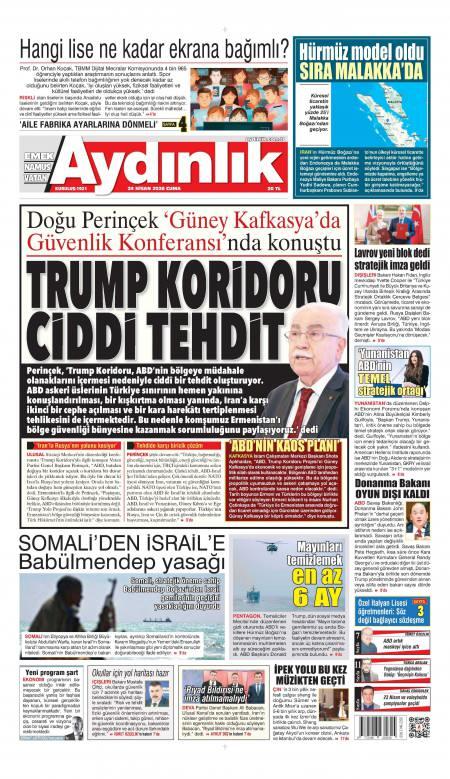 24 Nisan 2026 Aydınlık Gazetesi Manşetleri
