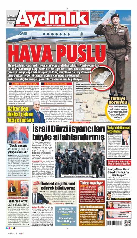 26 Aralık 2025 Aydınlık Gazetesi Manşetleri