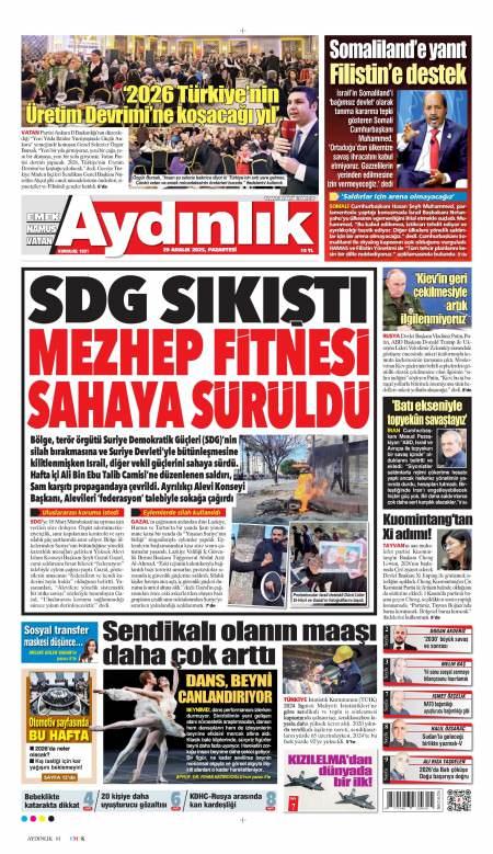 30 Aralık 2025 Aydınlık Gazetesi Manşetleri