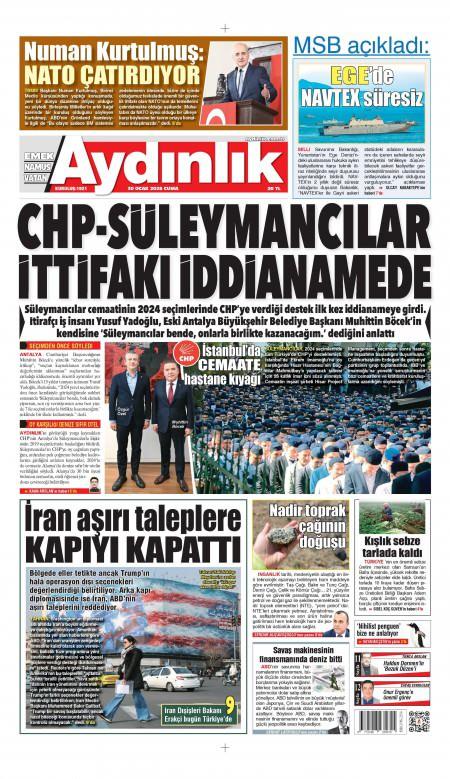 30 Ocak 2026 Aydınlık Gazetesi Manşetleri