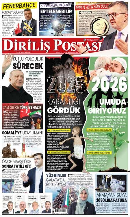 01 Ocak 2026 Diriliş Postası Gazetesi Manşetleri
