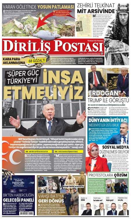 07 Ocak 2026 Diriliş Postası Gazetesi Manşetleri