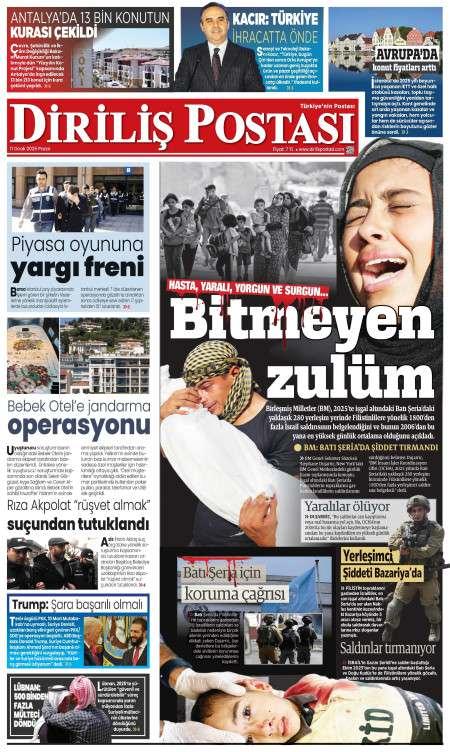 11 Ocak 2026 Diriliş Postası Gazetesi Manşetleri