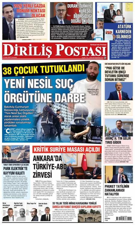 17 Ocak 2026 Diriliş Postası Gazetesi Manşetleri