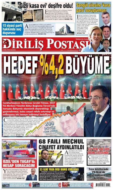 17 Ekim 2026 Diriliş Postası Gazetesi Manşetleri