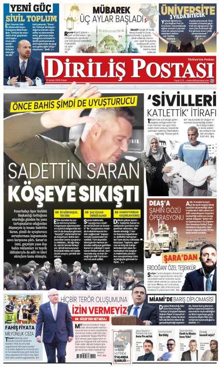 22 Aralık 2025 Diriliş Postası Gazetesi Manşetleri