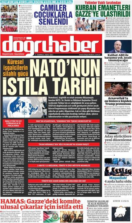 07 Temmuz 2026 Doğru Haber Gazetesi Manşetleri