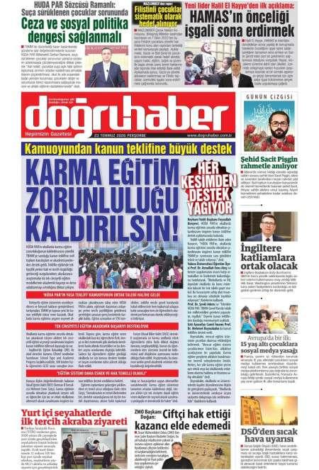 23 Temmuz 2026 Doğru Haber Gazetesi Manşetleri