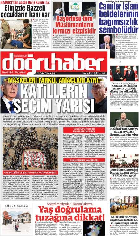 23 Ekim 2026 Doğru Haber Gazetesi Manşetleri
