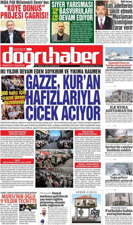 28 Aralık 2025 Doğru Haber Gazetesi Manşetleri