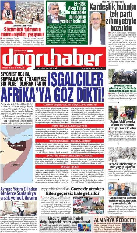 28 Aralık 2025 Doğru Haber Gazetesi Manşetleri