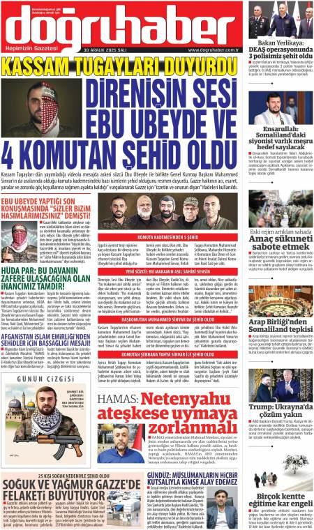 30 Aralık 2025 Doğru Haber Gazetesi Manşetleri