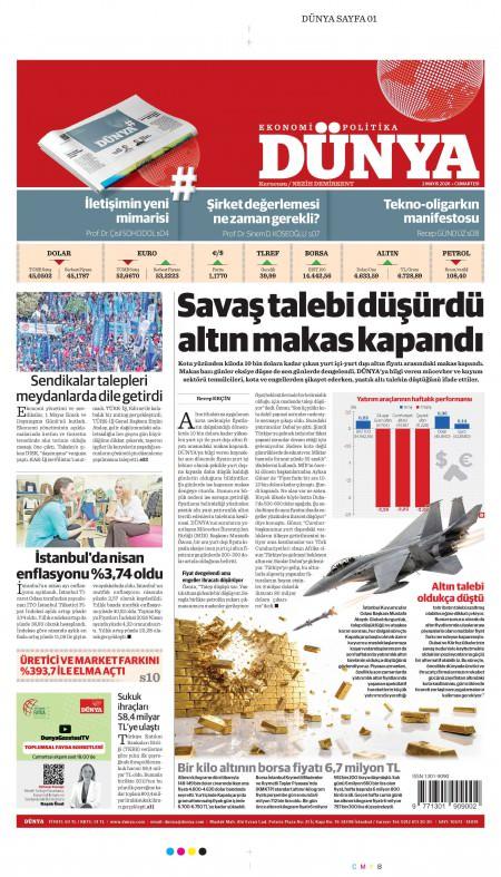 02 Mayıs 2026 Dünya Gazetesi Manşetleri