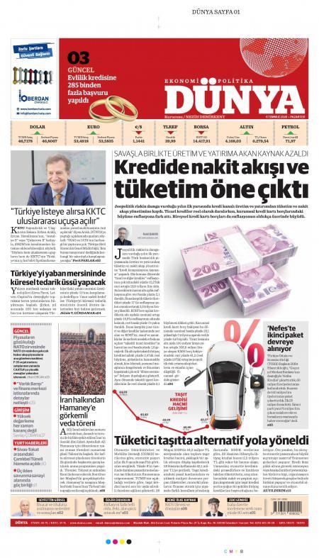 06 Temmuz 2026 Dünya Gazetesi Manşetleri