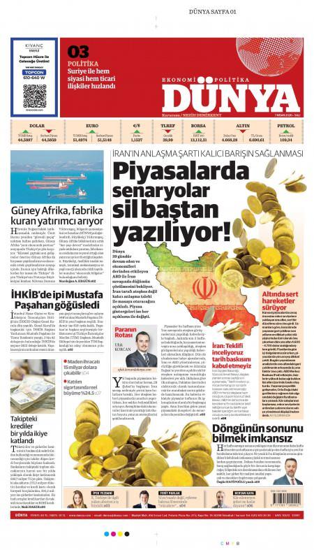 07 Nisan 2026 Dünya Gazetesi Manşetleri
