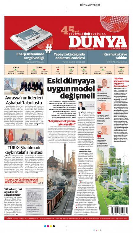 13 Aralık 2025 Dünya Gazetesi Manşetleri