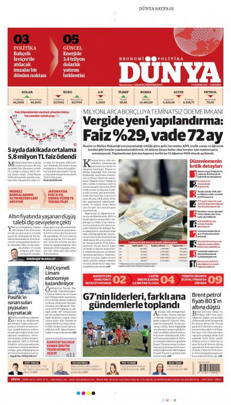 18 Haziran 2026 Dünya Gazetesi Manşetleri