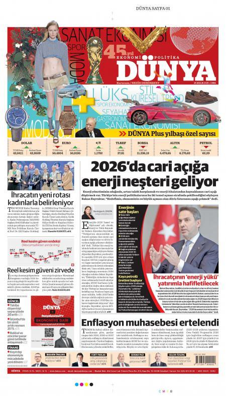 26 Aralık 2025 Dünya Gazetesi Manşetleri