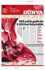 29 Ekim 2026 Dünya Gazetesi Manşetleri