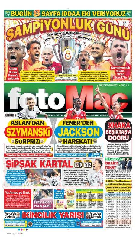 02 Mayıs 2026 Fotomaç Gazetesi Manşetleri
