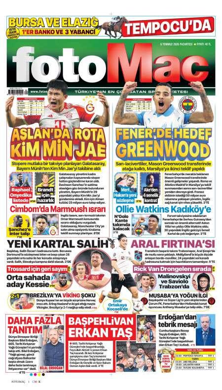 06 Temmuz 2026 Fotomaç Gazetesi Manşetleri
