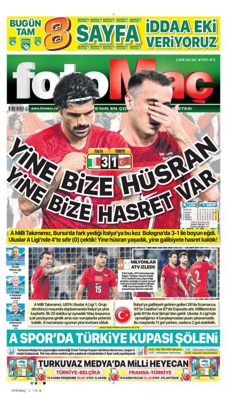 07 Ekim 2026 Fotomaç Gazetesi Manşetleri