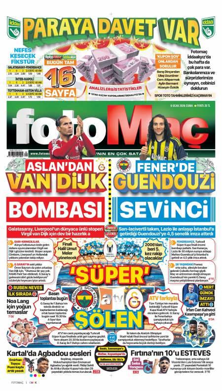 10 Ocak 2026 Fotomaç Gazetesi Manşetleri