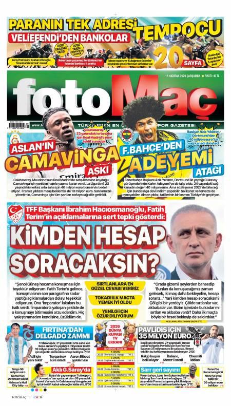 18 Haziran 2026 Fotomaç Gazetesi Manşetleri