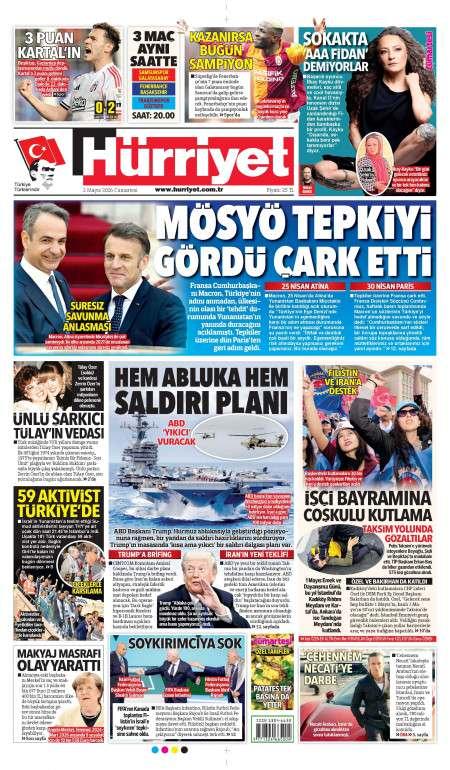 02 Mayıs 2026 Hürriyet Gazetesi Manşetleri