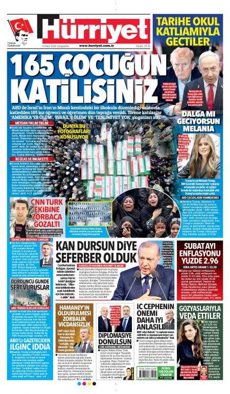 05 Mart 2026 Hürriyet Gazetesi Manşetleri