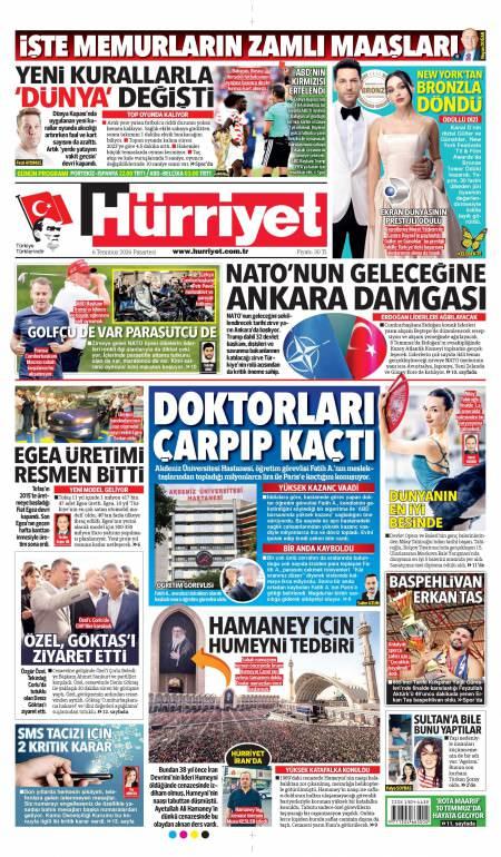06 Temmuz 2026 Hürriyet Gazetesi Manşetleri