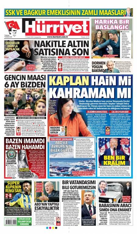 07 Ocak 2026 Hürriyet Gazetesi Manşetleri