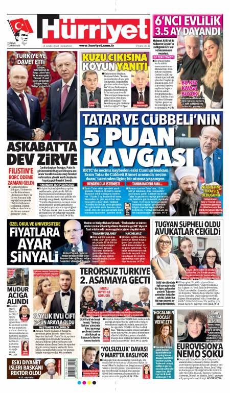 13 Aralık 2025 Hürriyet Gazetesi Manşetleri