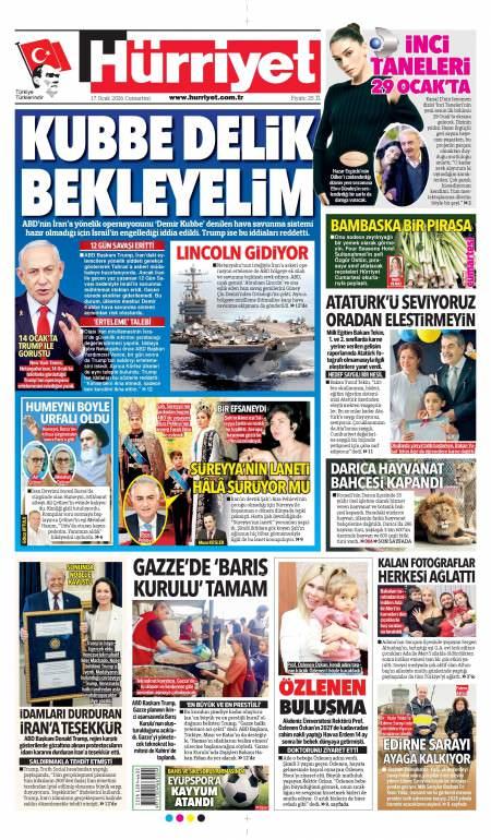 17 Ocak 2026 Hürriyet Gazetesi Manşetleri