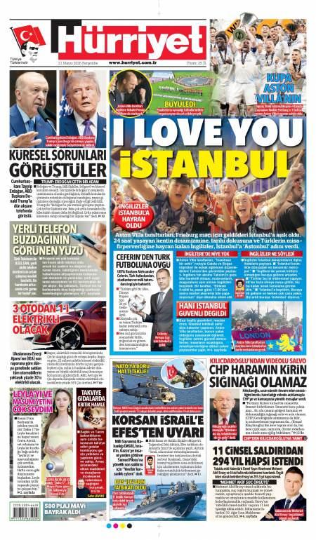 21 Mayıs 2026 Hürriyet Gazetesi Manşetleri