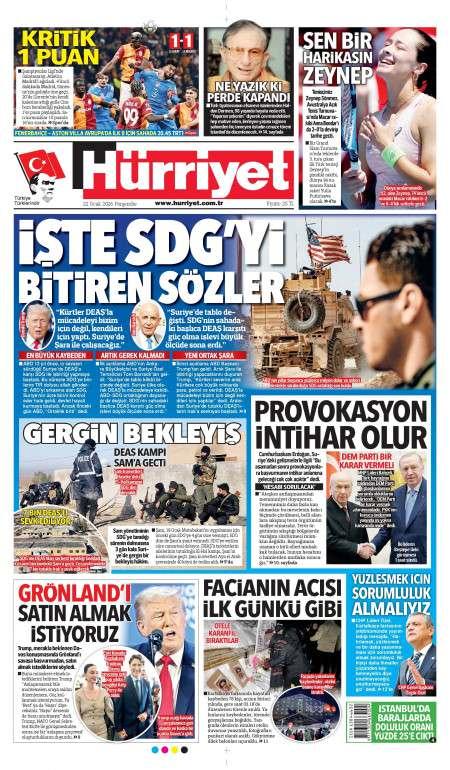 22 Ocak 2026 Hürriyet Gazetesi Manşetleri