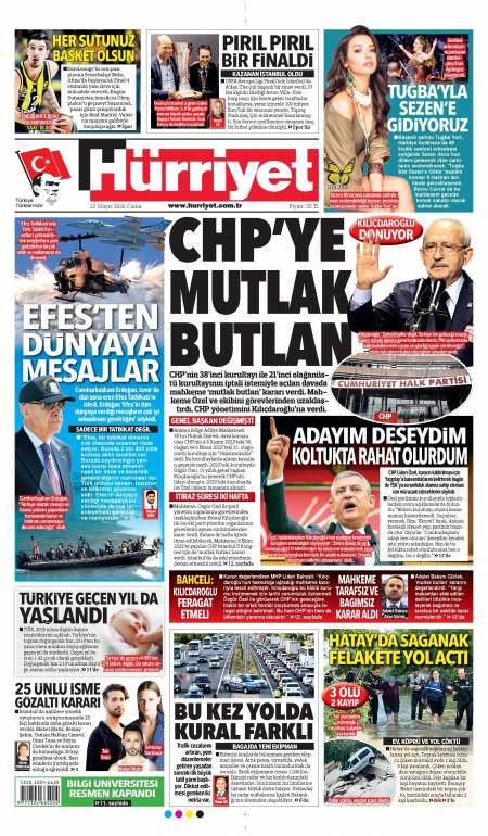 22 Mayıs 2026 Hürriyet Gazetesi Manşetleri