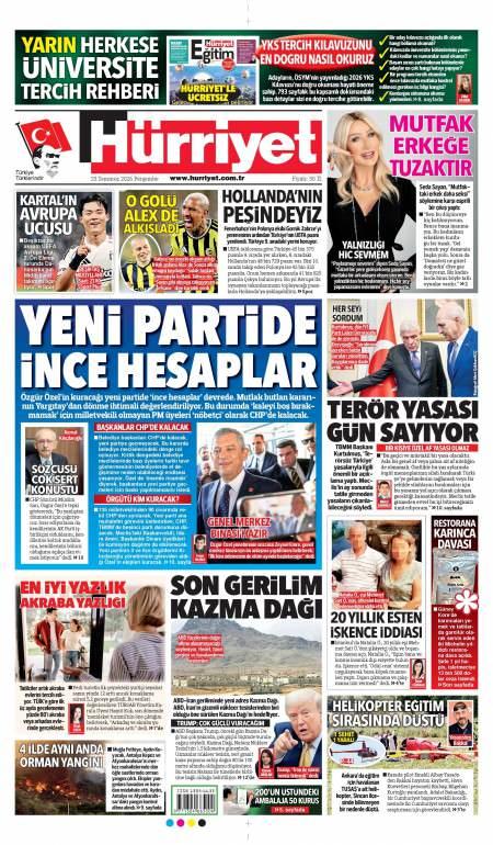 23 Temmuz 2026 Hürriyet Gazetesi Manşetleri