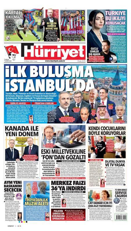 23 Ekim 2026 Hürriyet Gazetesi Manşetleri